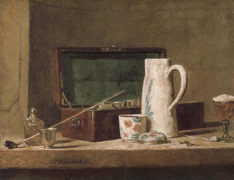 Jean Baptiste Simeon Chardin Pipe tobacco and alcohol containers browser China oil painting art